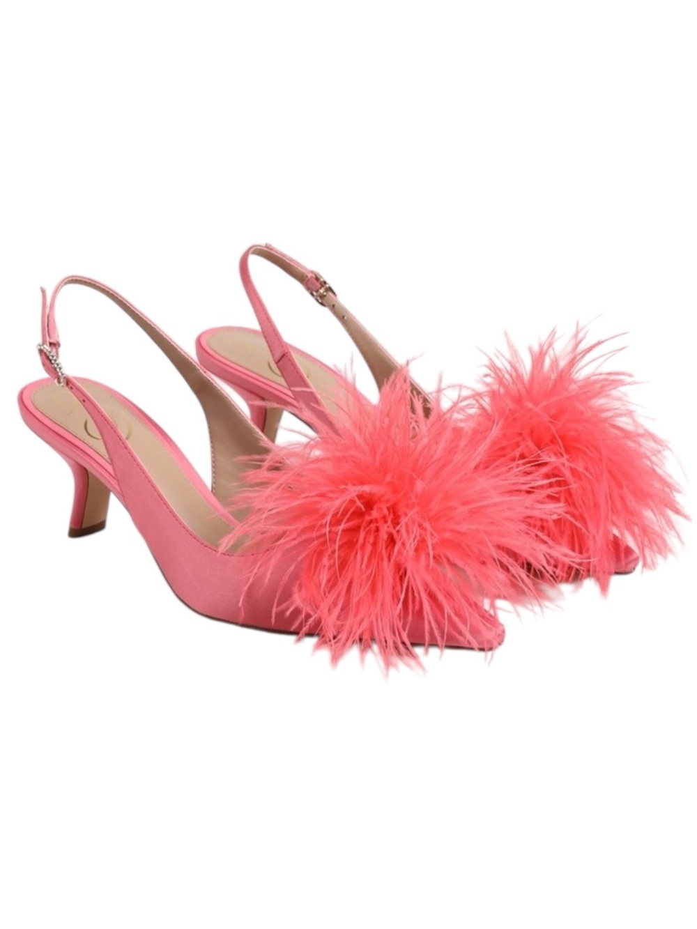 Sam Edelman Bianka Rose Quartz Feather Slingback Pumps Size 8 NWOB